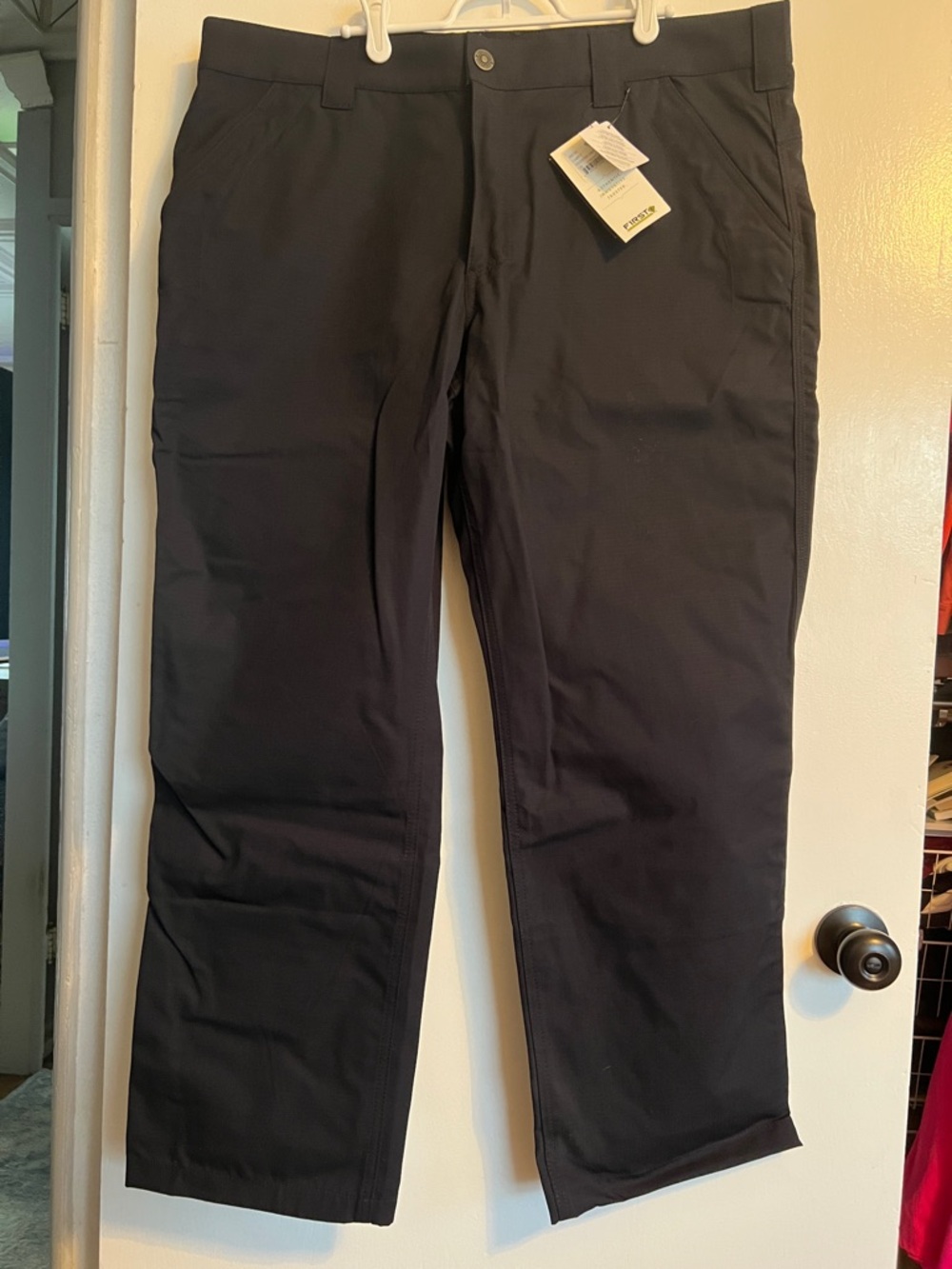 Men's Black Chino Pants with Stretch Waistband